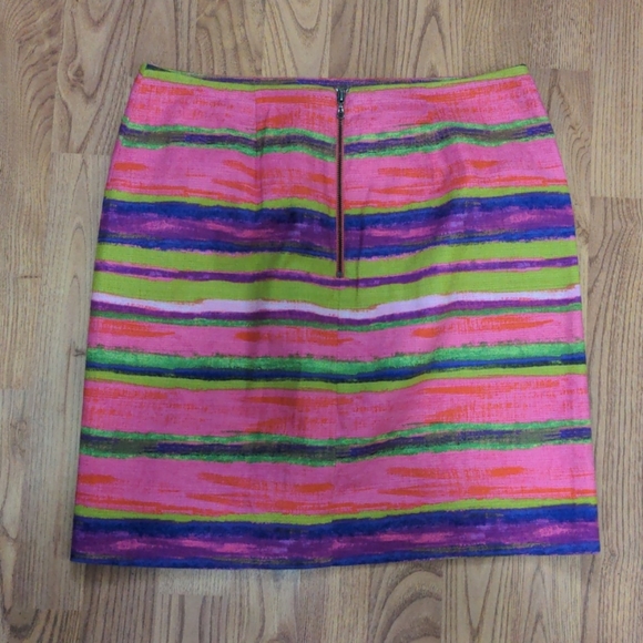 Ann Taylor Striped exposed zipper skirt - Picture 7 of 8
